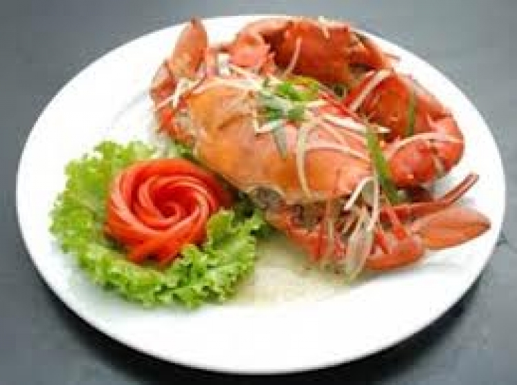 Cua hấp hành gừng